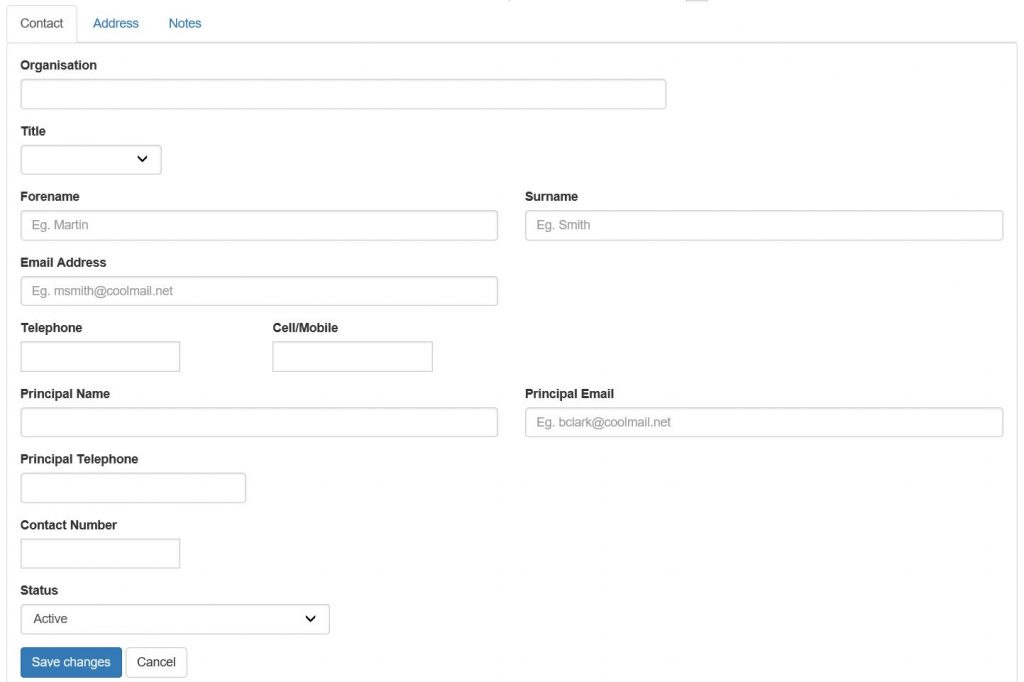 add new customer form