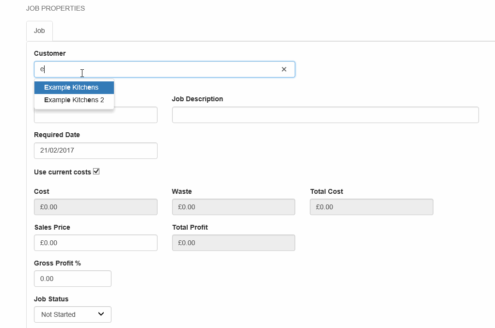 selecting the customer for the job