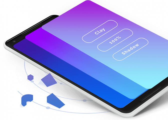 app-interface table with purple graphics